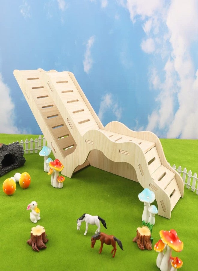 kcrygogo Large Size Syrian Hamster Explorer Set - Snap-Together Wooden Burrow with Panoramic Window,Natural Chew-Safe Design Decorative Landscaping Digging Peeping Hide Underground Fun for Cage Enrichment - Image 3